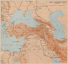 Turkey & surrounding countries mid 1941. World War 2 1956 old vintage map