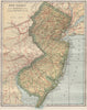 New Jersey state map showing railroads. POATES 1925 old vintage plan chart