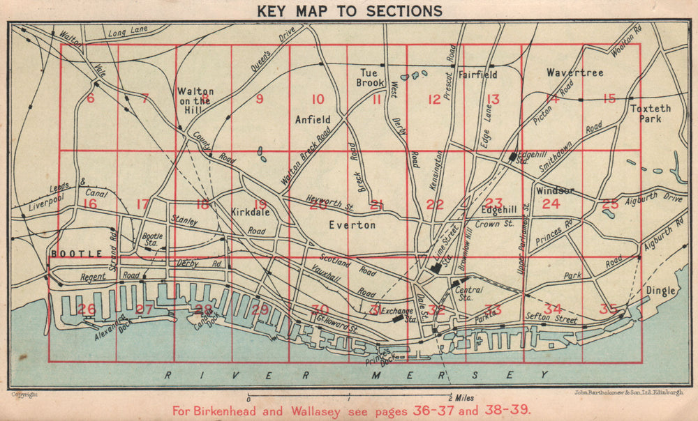 LIVERPOOL. Outline index map 1928 old vintage plan chart