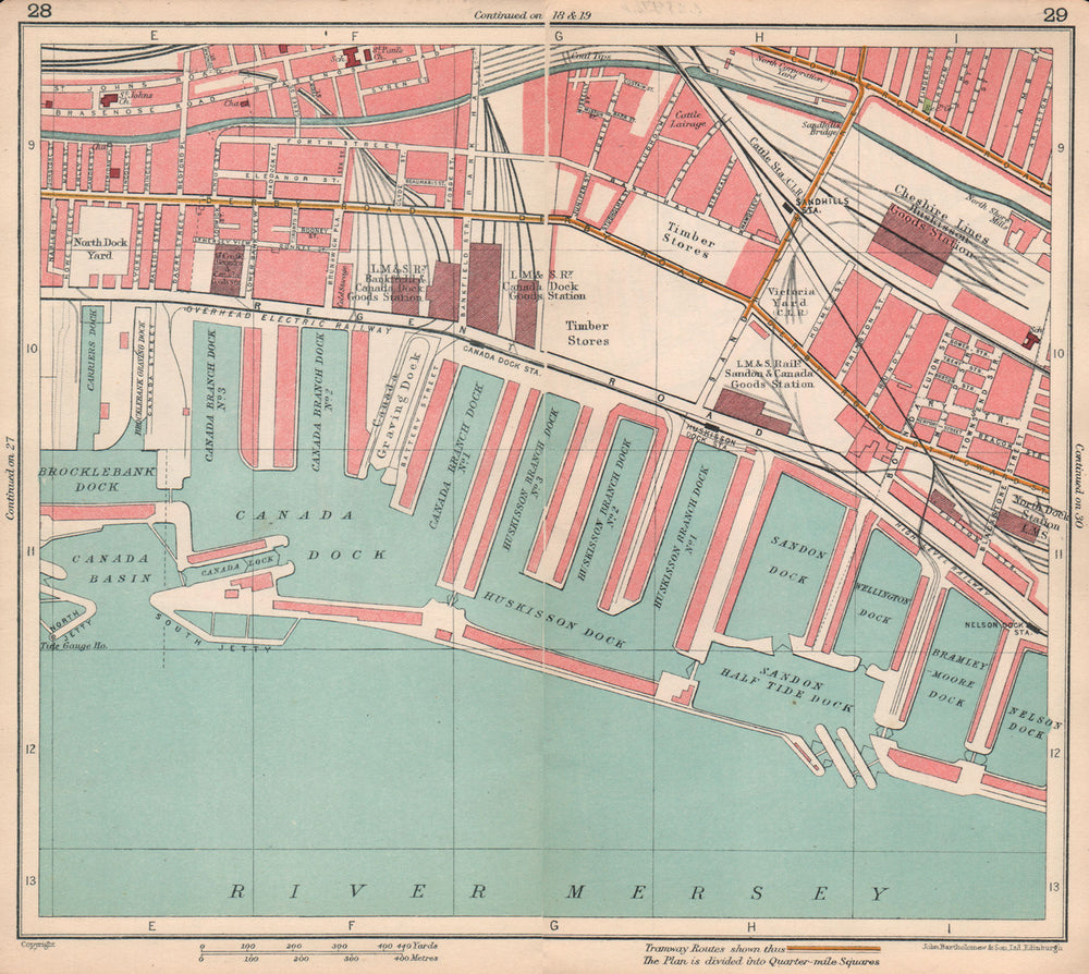 LIVERPOOL. Kirkdale Brocklebank/Canada/Huskisson/Sandon Docks 1928 old map