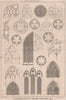 Illustrations of window tracery, No. II . Buildings 1869 old antique print