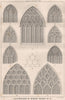 Illustrations of window tracery, No. IV . Decorative 1870 old antique print