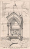 Tomb of Guglielmo da Castelbarco, Verona, by James Redford 1870 old print