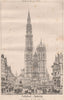 Cathedral Antwerp from a sketch by John Coney ,1831. Belgium 1870 old print