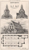 S. Gabriels, Newington; J. Edward, K. Cutts Architect, London 1873 old print