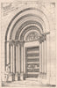 Doorway, Corneilla Church nr Prades, Pyrénées-Orientales 1873 old print