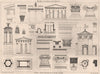 Greek architecture of a later period . Greece 1873 old antique print picture