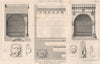Loge de la Seigneurie, Florence, side elevation section & details 1873 print