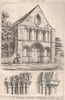 St. Leonard's Priory, Stamford, west front . Lincolnshire 1873 old print
