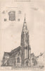 Unitarian Church, Nottingham; Stuart Colman, Architect 1874 old antique print