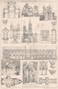 Germano & Anglo Romanesque, architecture. Architecture 1874 old antique print