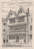 House in Notte St., Plymouth. Devon 1874 old antique vintage print picture
