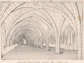 Cistercian architecture Fountains Abbey, interior view. Yorkshire 1874 print