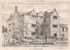 Ancient House, Bellerby. Yorkshire 1874 old antique vintage print picture
