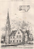 Congregational Chapel & Schools, Goole, Yorkshire; Thomas Porter 1874 print