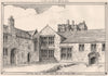 The Court of Cotehele House from the Gateway (Cornwall) 1874 old antique print