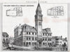 The New Town Hall, Chorley, Lancashire 1875 old antique vintage print picture