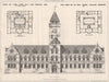 Public Library Royal Academy prize design; Philip J. Marvin 1875 old print