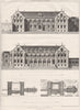 Monastère de l'Assomption à Bordeaux (Gironde) 1875 old antique print picture