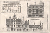 Design for a commercial hotel. Hospitality 1875 old antique print picture