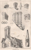 Chimneys . Architecture 1875 old antique vintage print picture