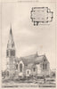 St. John's Church, Blackpool                 . Lancashire 1875 old print
