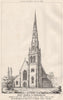 Platt Church, near Manchester. Terracotta 1876 old antique print picture