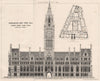 Manchester New Town Hall. Elevation towards Albert Squre; A. Waterhouse 1876