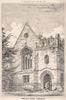 Wingfield Manor, Derbyshire 1876 old antique vintage print picture