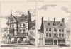 New premises, High Street, Dorking; Masonic buildings, Northampton 1876 print