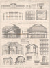 Early Christian architecture PL. 2. Churches 1876 old antique print picture