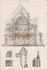 Église de Montier-en-Der. Haute-Marne 1876 old antique vintage print picture