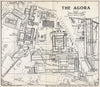 THE AGORA vintage ground plan. Athens, Greece 1967 old vintage map chart