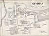 Ancient OLYMPIA vintage ground plan. Greece 1967 old vintage map chart