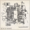 PALACE OF KNOSSOS vintage ground plan. Cnossos. Crete. Greece 1967 old map