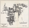 PALACE OF PHAISTOS vintage ground plan. Phaestos. Crete. Greece 1967 old map