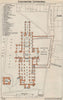 CHICHESTER cathedral vintage floor plan. Sussex 1957 old vintage map chart