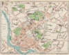 EXETER. Vintage town city map plan. Devon 1957 old vintage chart