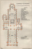 LICHFIELD cathedral vintage floor plan. Staffordshire 1957 old vintage map