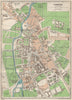 CAMBRIDGE. Vintage town city map plan. Cambridgeshire. Colleges 1957 old