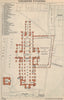 CHICHESTER cathedral vintage floor plan. Sussex 1939 old vintage map chart