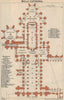 WELLS cathedral vintage floor plan. Somerset 1939 old vintage map chart