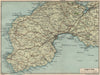 LANDS END. Vintage map plan. Penzance Marazion Hayle. Cornwall 1939 old