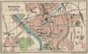 WORCESTER. Vintage town city map plan. Worcestershire 1939 old vintage