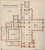 CHESTER cathedral vintage floor plan. Cheshire 1939 old vintage map chart