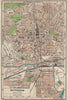 NOTTINGHAM. Vintage town city map plan. Nottinghamshire 1939 old vintage