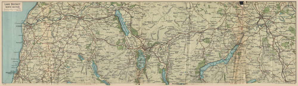 LAKE DISTRICT NORTH Ullswater Keswick Derwent Water Bassenthwaite Lake 1939 map