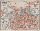 AMIENS. Vintage town city map plan. Somme 1930 old vintage chart