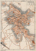 PERUGIA. Vintage town city map plan. Pianta mappa città. Italy 1956 old