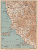 TUSCANY COAST. Toscana Livorno Elba Firenze Pisa Florence. Italy 1956 old map